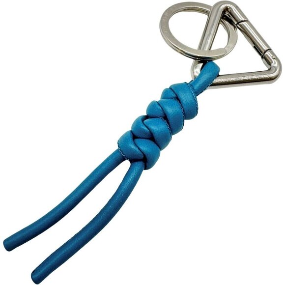 Auth BOTTEGA VENETA Keyring Nappa Triangle Key Holder Green Metallic - Picture 9 of 15